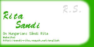 rita sandi business card