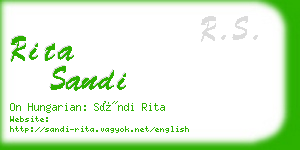 rita sandi business card